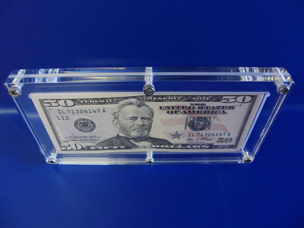 Acrylic Single Bank Note Frame Currency Display